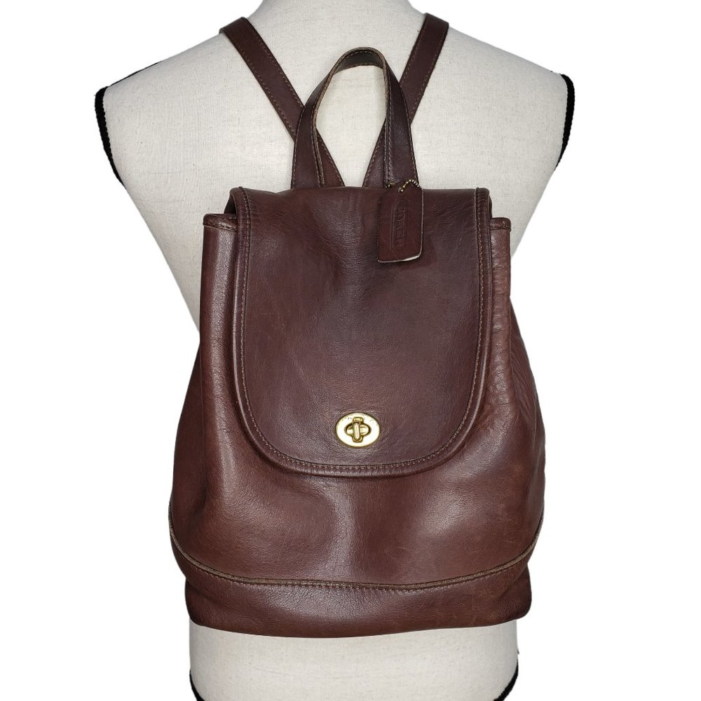 Authentic Vintage Coach Backpack 9791 Rucksack Brown Leather Day Pack